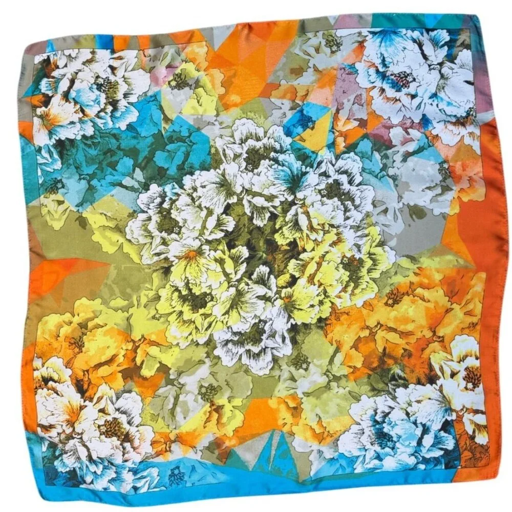 NEW 2/$30 Colorful Painted Nature Printed Silky Fashion Scarf Simple Style